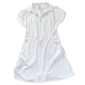 New Athleta Fairway Dress in White Pockets Golf Tennis Pickleball NWOT